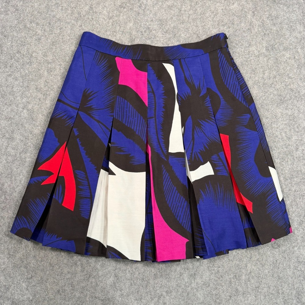 DVF Diane Von Furstenberg Gemma Cotton Silk Pleated Mini Skirt‎ Women's Size 0